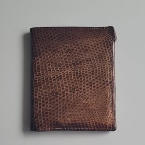 VINTAGE Brown Textured Wallet Snakeskin